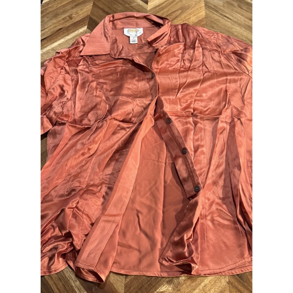 Talbots Pure Silk Blouse Top Women's Size 12 Long Sleeve Career Classic - Picture 4 of 7